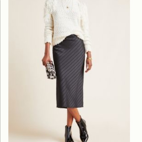 ANTHROPOLOGIE ROWENA BIAS MIDI SKIRT